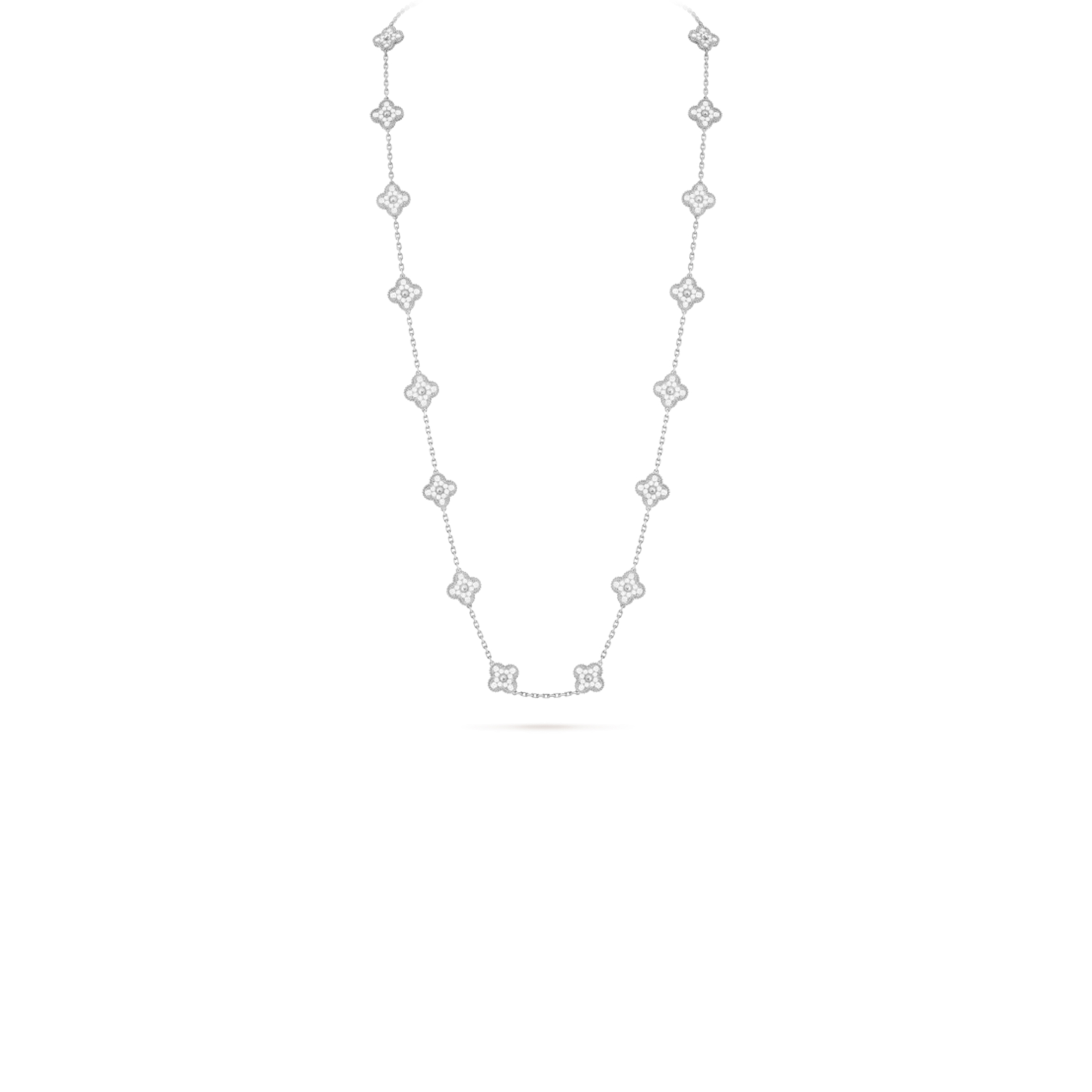 V*n Cl**f arpels vintage alhambra long necklace, 20 motifs vcara43300